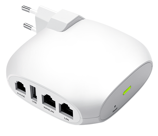 back view of VoIP adapter FTA1101